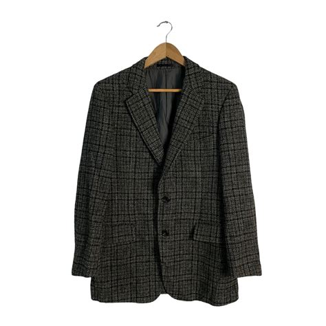 burberry harris tweed coat|Burberry Burberrys x Harris Tweed Checkered Wool Blazer .